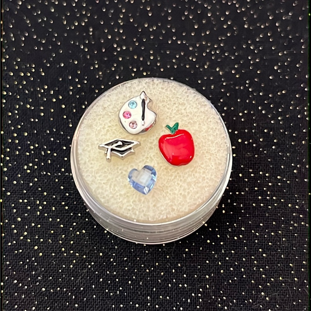 4 Teacher Origami Owl Charms